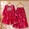 Girls Floral Printed Kurti Sharara Set | Stylish Ethnic Wear 2 Piece Outfit for Girls