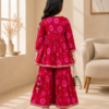 Girls Floral Printed Kurti Sharara Set | Stylish Ethnic Wear 2 Piece Outfit for Girls