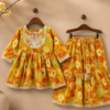 Girls Floral Printed Kurti Sharara Set | Stylish Ethnic Wear 2 Piece Outfit for Girls