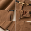 Women's Cotton Blend High Waist Wide Leg Formal Trousers | Casual Office Wear Palazzo Pants with Belt
