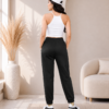Girls Cotton Blend Solid Jogger Track Pants Combo Pack | Casual Elastic Waist Bottomwear for Girls | Pack of 4 (Black, Wine, Teal Green, Navy Blue)