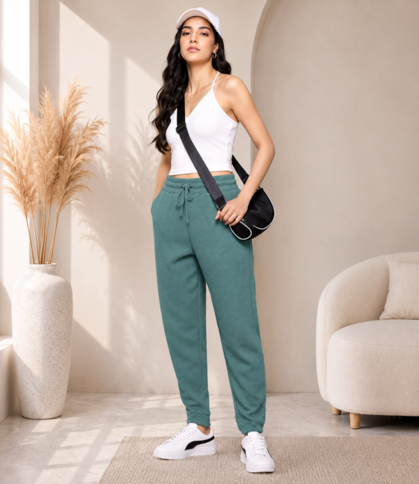 Girls Cotton Blend Solid Jogger Track Pants Combo Pack | Casual Elastic Waist Bottomwear for Girls | Pack of 4 (Black, Wine, Teal Green, Navy Blue)