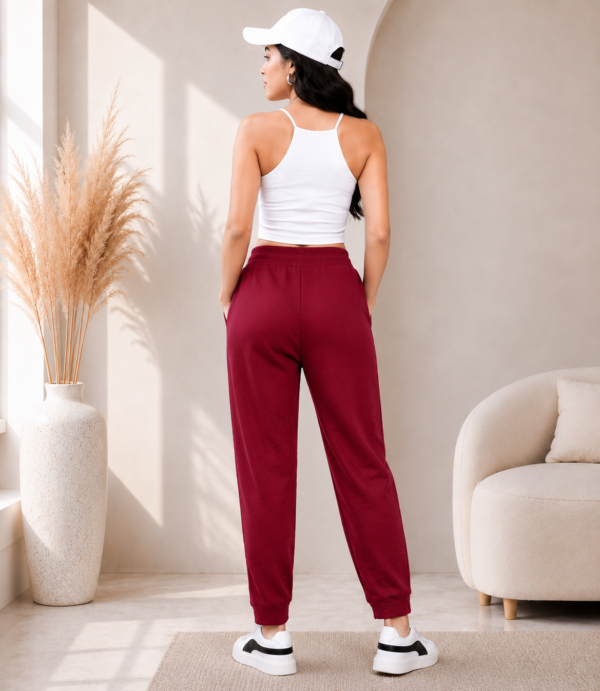 Girls Cotton Blend Solid Jogger Track Pants Combo Pack | Casual Elastic Waist Bottomwear for Girls | Pack of 4 (Black, Wine, Teal Green, Navy Blue)