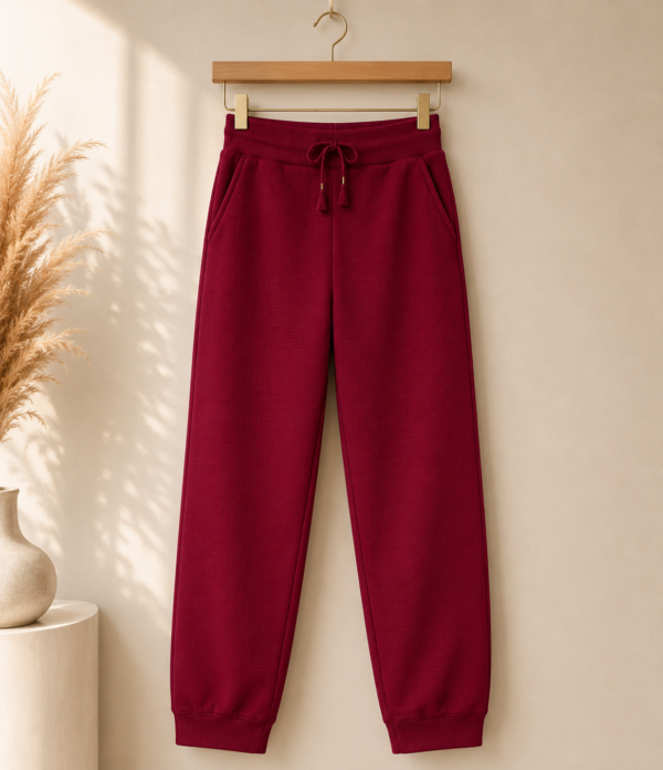 Girls Cotton Blend Solid Jogger Track Pants Combo Pack | Casual Elastic Waist Bottomwear for Girls | Pack of 4 (Black, Wine, Teal Green, Navy Blue)