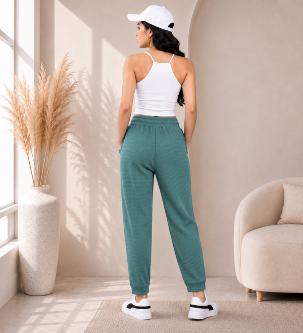 Girls Cotton Blend Solid Jogger Track Pants Combo Pack | Casual Elastic Waist Bottomwear for Girls | Pack of 4 (Black, Wine, Teal Green, Navy Blue)