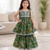 Girls Floral Gharara Set | Stylish Ethnic Wear Dress for Girls with Printed Kurti & Gharara