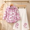 Girls Floral Printed Shirt & Palazzo Pant Set | Trendy Girls Western Wear Outfit