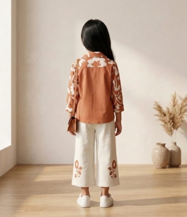 Girls Floral Printed Shirt & Palazzo Pant Set | Trendy Girls Western Wear Outfit