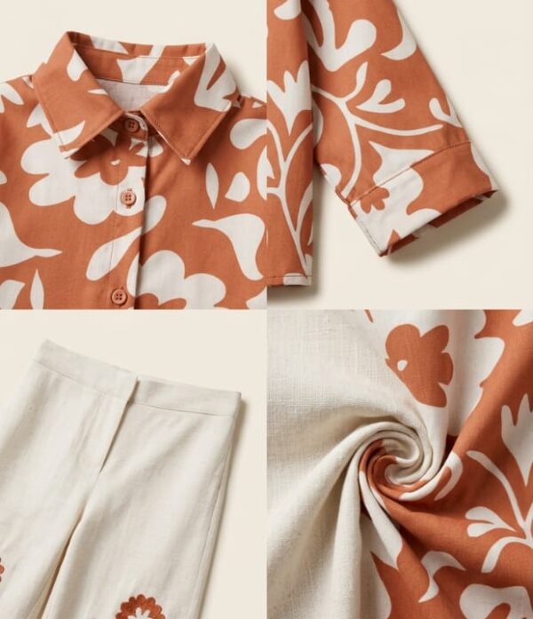 Girls Floral Printed Shirt & Palazzo Pant Set | Trendy Girls Western Wear Outfit