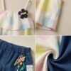 Girls Multicolor Layered Top & Denim Shorts Set | Trendy Girls Summer Wear