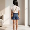 Girls Printed Shirt & Denim Shorts Set | Trendy Girls Western Wear Outfit