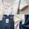 Girls Denim Pinafore Dress with Printed T-Shirt | Stylish Girls Dungaree Dress Set