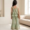 Girls Embroidered Peplum Top & Flared Pant Set | Stylish Girls Co-Ord Set