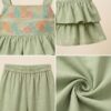 Girls Embroidered Peplum Top & Flared Pant Set | Stylish Girls Co-Ord Set
