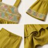 Girls Embroidered Peplum Top & Flared Pant Set | Stylish Girls Co-Ord Set