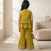 Girls Embroidered Peplum Top & Flared Pant Set | Stylish Girls Co-Ord Set