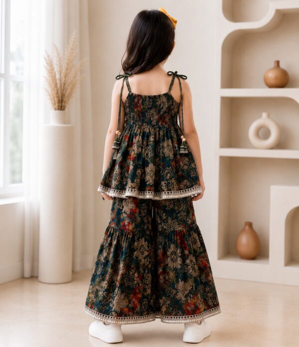 Girls Printed Top & Sharara Set | Stylish Ethnic Kids Wear 2 Piece Outfit