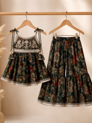WhatsApp Image 2026-05-20 at 5.26.51 PM Girls Printed Top & Sharara Set | Stylish Ethnic Kids Wear 2 Piece Outfit