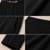 Women's Cotton Blend High Waist Wide Leg Formal Trousers | Casual Office Wear Palazzo Pants with Belt