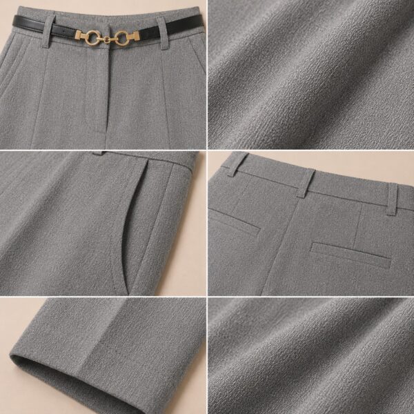 Women's Cotton Blend High Waist Wide Leg Formal Trousers | Casual Office Wear Palazzo Pants with Belt