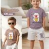 Capybara Printed Boys Cotton Clothing Set | Kids Half Sleeve T-Shirt & Shorts Summer Co-Ord Set