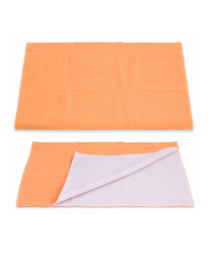 Orange Waterproof Baby Dry Sheet | Soft Reusable Mattress Protector for Newborns & Infants 0.7m x 1.0m