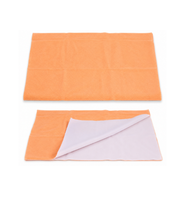 Orange Waterproof Baby Dry Sheet | Soft Reusable Mattress Protector for Newborns & Infants 1.0m x 1.4m