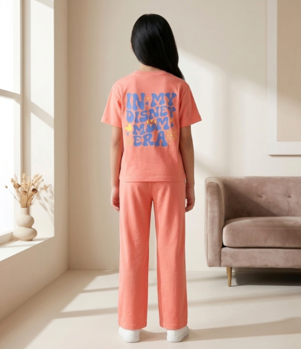 Girls Disney Printed Cotton T-Shirt & Palazzo Co-Ord Set | Casual Summer Wear for Girls