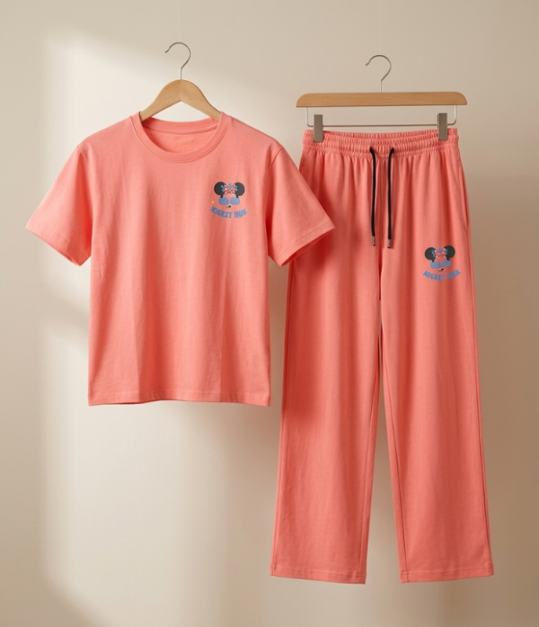 Girls Disney Printed Cotton T-Shirt & Palazzo Co-Ord Set | Casual Summer Wear for Girls