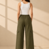 Girls Wide Leg Cargo Pants | Stylish Cotton Blend Palazzo Cargo Trousers for Girls