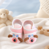 Baby Pink Cartoon Dog Prewalker Shoes | Soft Sole Anti-Slip First Walking Shoes for Baby Girls & Infants