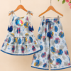 Girls Floral Printed Sharara Set with Tiered Top | Stylish Ethnic Co-Ord Set for Girls