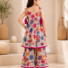 Girls Floral Printed Sharara Set with Tiered Top | Stylish Ethnic Co-Ord Set for Girls