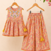 Girls Printed Sharara Set with Sleeveless Kurti | Stylish Ethnic Co-Ord Set for Girls