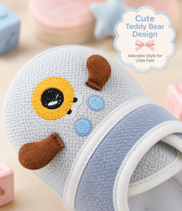 Baby Blue Cartoon Dog Prewalker Shoes | Soft Sole Anti-Slip First Walking Shoes for Boys & Girls