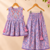 Girls Printed Sharara Set with Sleeveless Kurti | Stylish Ethnic Co-Ord Set for Girls