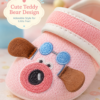 Baby Pink Cartoon Dog Prewalker Shoes | Soft Sole Anti-Slip First Walking Shoes for Baby Girls & Infants