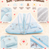 Baby Mosquito Net Bedding Set with Pillow – Soft Blue Printed Baby Sleeping Bed with Protective Net