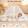Baby Mosquito Net Bedding Set with Pillow – Vehicle Print Newborn Baby Sleeping Bed