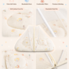 Baby Mosquito Net Bedding Set with Pillow – Soft Cream Printed Newborn Baby Sleeping Bed