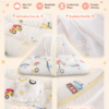 Baby Mosquito Net Bedding Set with Pillow – Vehicle Print Newborn Baby Sleeping Bed