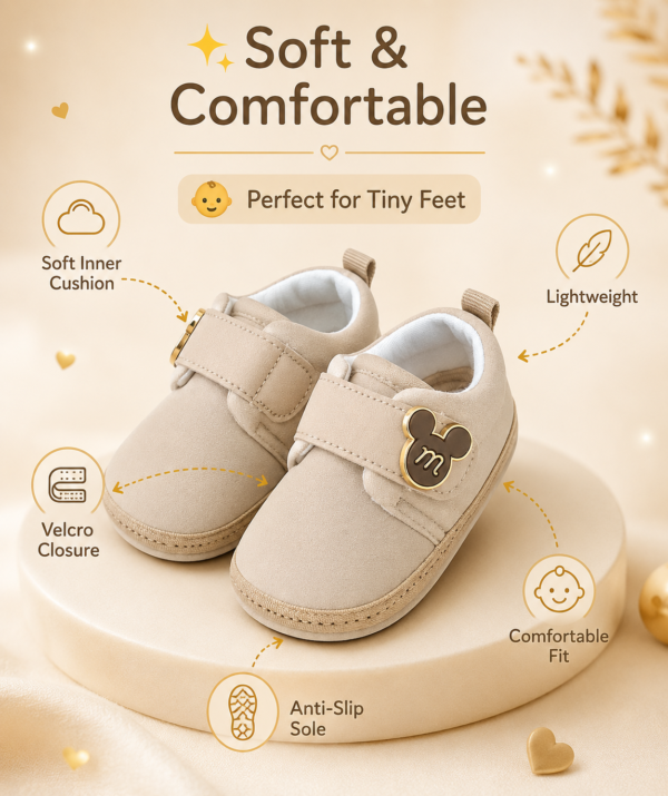 Baby Boys Soft Sole Prewalker Shoes | Cute Velcro First Walking Shoes for Infants & Toddlers