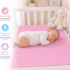 Pink Waterproof Baby Dry Sheet | Soft Reusable Mattress Protector for Newborns & Infants 0.7m x 1.0m
