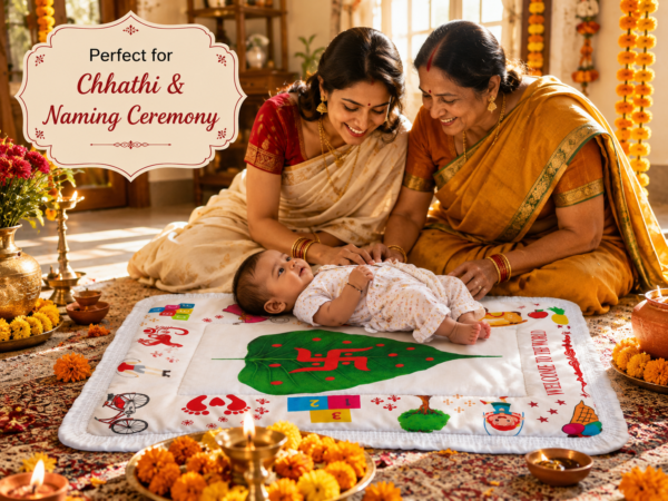 Baby Godri with Auspicious Peepal Leaf Print | Soft Cotton Godri for Newborn's
