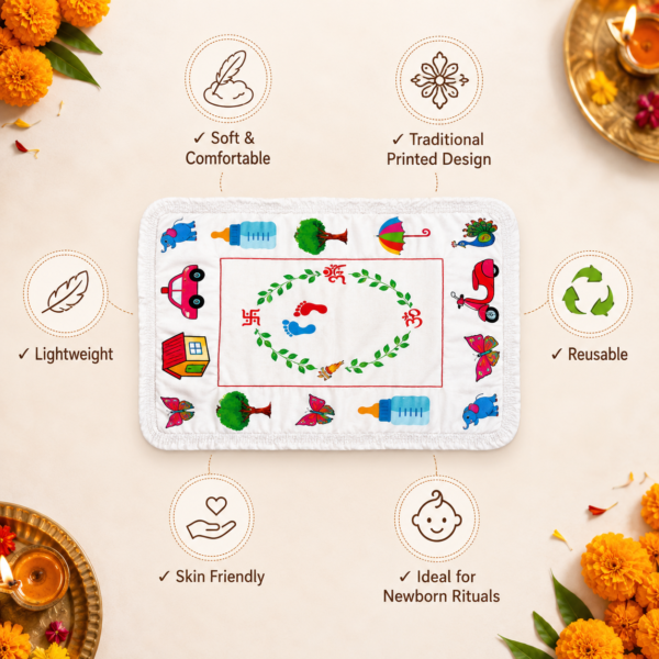 Baby Cotton Godri | Soft Multipurpose Baby Sitting Mat | Chhatti Gift