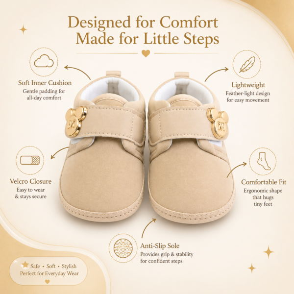 Baby Boys Soft Sole Prewalker Shoes | Cute Velcro First Walking Shoes for Infants & Toddlers