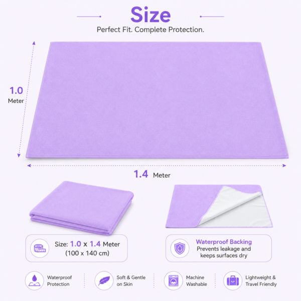 Red Waterproof Baby Dry Sheet | Soft Reusable Mattress Protector for Newborns & Infants 1.0m x 1.4m