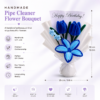 Handmade Blue Tulip & Lily Pipe Cleaner Flower Bouquet with Birthday Greeting Card | Cute Gift Bouquet for Birthday & Anniversary