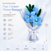 Handmade Blue Tulip & Lily Pipe Cleaner Flower Bouquet | Premium Chenille Artificial Flower Bouquet for Birthday, Anniversary, Valentine's Day & Home Decor