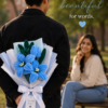 Handmade Blue Tulip & Lily Pipe Cleaner Flower Bouquet | Premium Chenille Artificial Flower Bouquet for Birthday, Anniversary, Valentine's Day & Home Decor